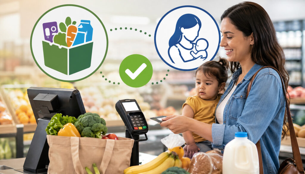 SNAP and WIC payment at grocery store checkout