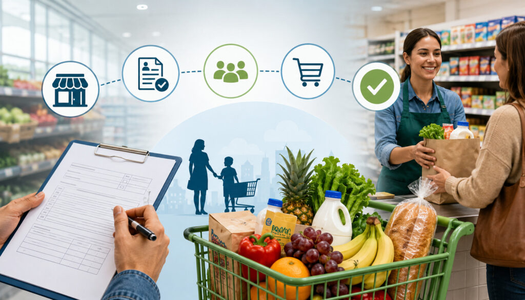 WIC vendor application and eligible grocery retailer illustration