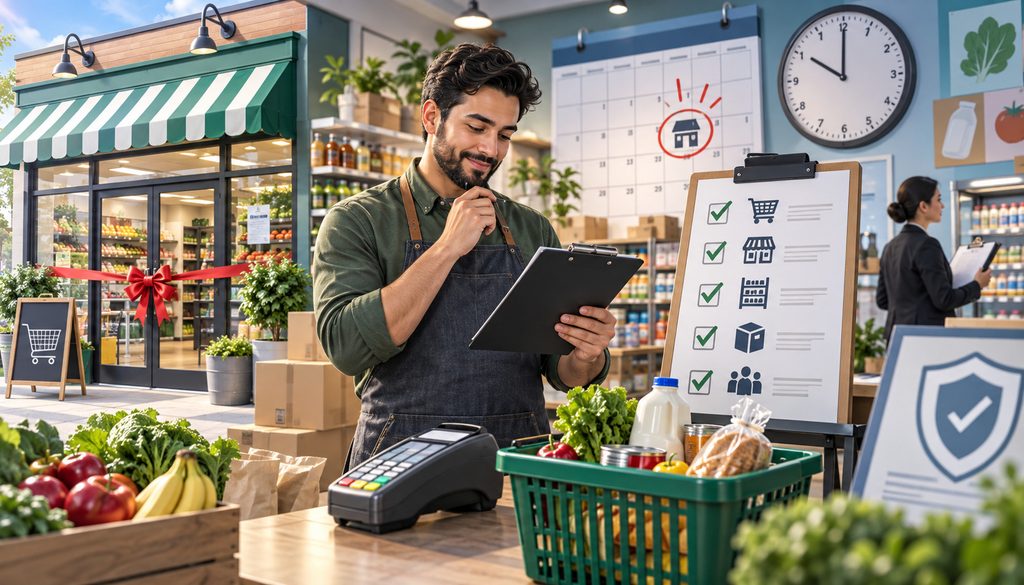 New grocery store owner preparing FNS application before opening day