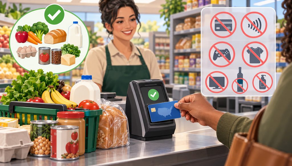 EBT-only terminal processing eligible grocery purchases at checkout